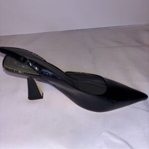Franco Sarto Black Arina Half d'Orsay Slingback Pump Heels Size 8